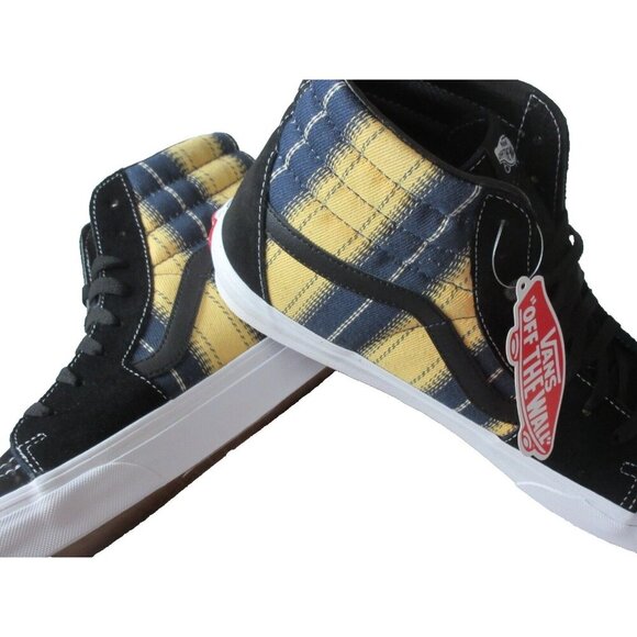 Vans Mens Sk8-Hi Denim Stripes Black True White Canvas Suede shoes Size 11.5 NIB - Picture 4 of 5